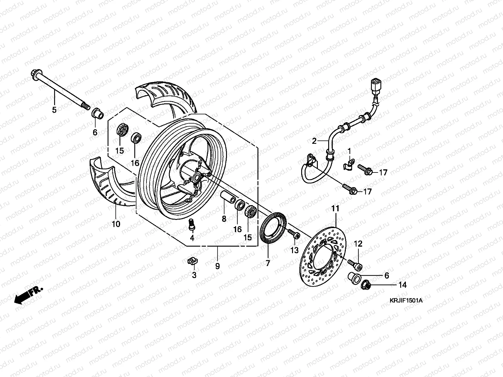 F-15-1 FRONT WHEEL (FES125A)(FES150A)