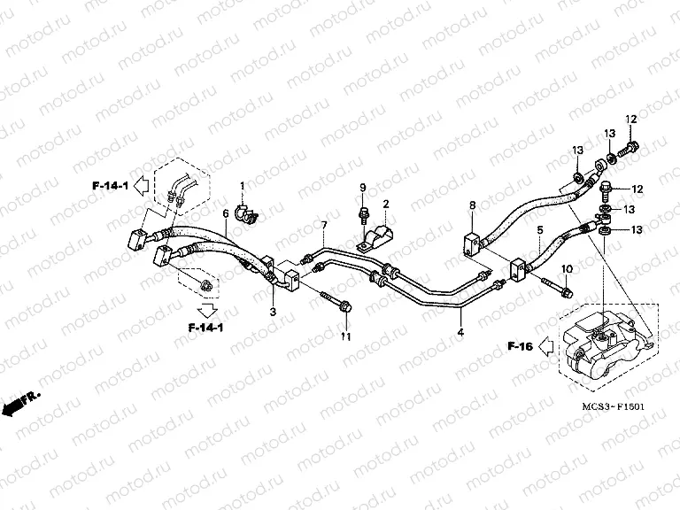 F-15-1 REAR BRAKE HOSE (ST1300A)