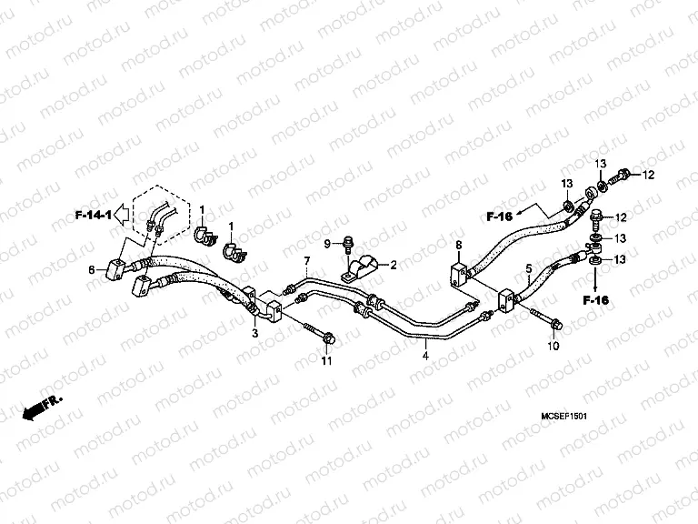 F-15-1 REAR BRAKE HOSE (ST1300A)
