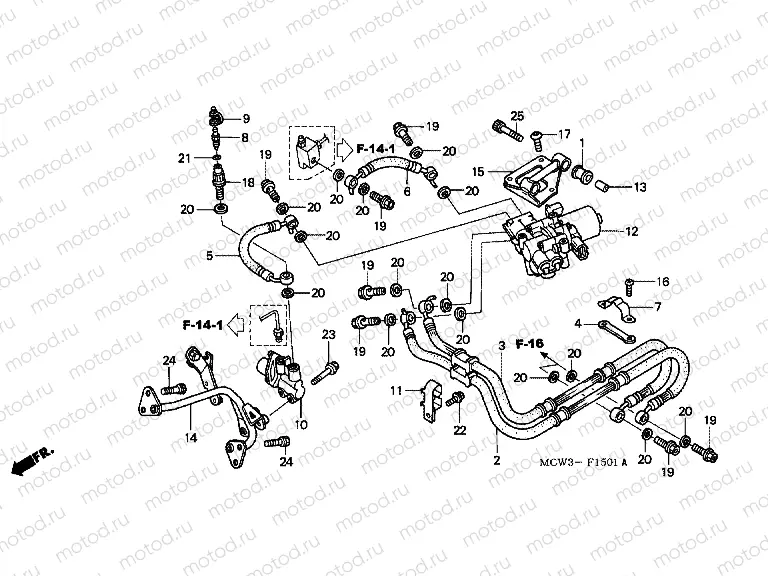 F-15-1 REAR BRAKE HOSE (VFR800A)