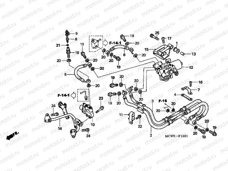 F-15-1 REAR BRAKE HOSE (VFR800A)