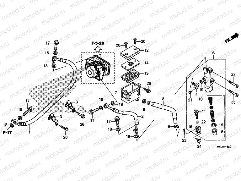 F-15-1 REAR BRAKE MASTER CYLINDER (ABS)
