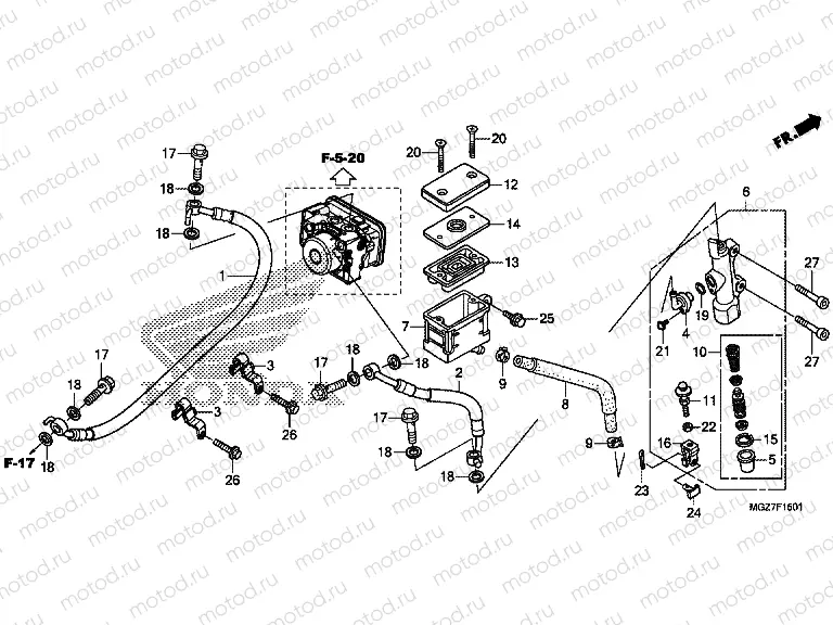 F-15-1 REAR BRAKE MASTER CYLINDER (ABS)