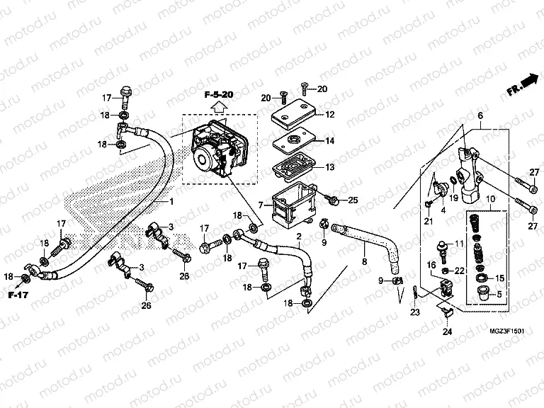 F-15-1 REAR BRAKE MASTER CYLINDER (ABS)