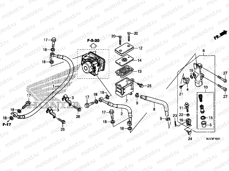 F-15-1 REAR BRAKE MASTER CYLINDER (ABS)