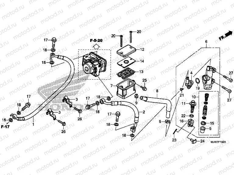 F-15-1 REAR BRAKE MASTER CYLINDER (CB500FA)