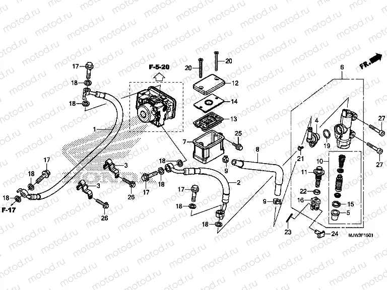 F-15-1 REAR BRAKE MASTER CYLINDER (CB500XA/CB400XA)