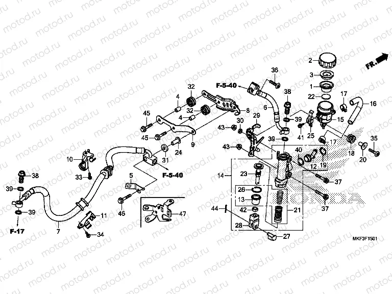 F-15-1 REAR BRAKE MASTER CYLINDER (CBR1000RA / S1 / S2)