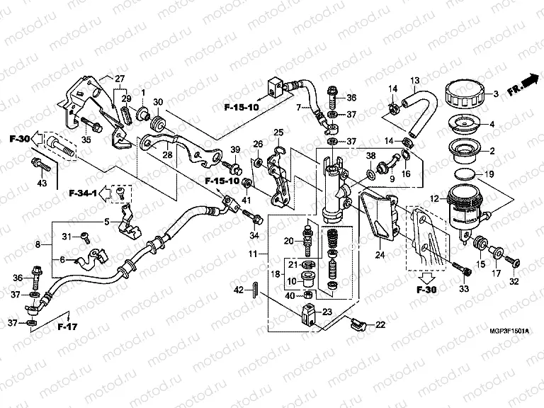 F-15-1 REAR BRAKE MASTER CYLINDER (CBR1000RA / SA)