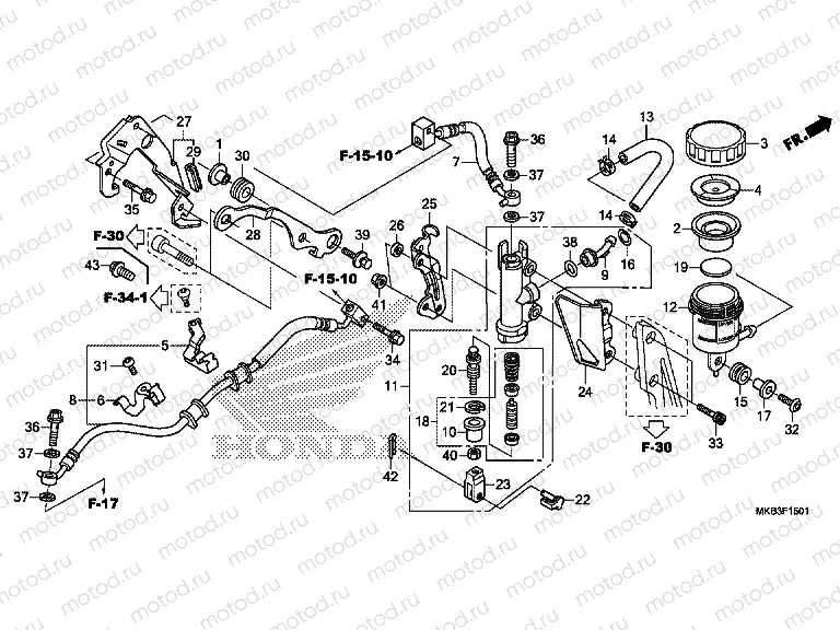 F-15-1 REAR BRAKE MASTER CYLINDER (CBR1000RA / SA)