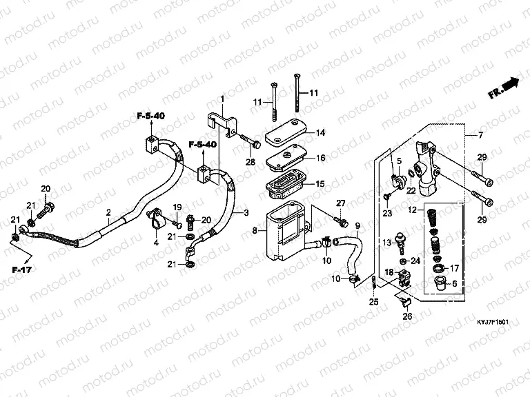 F-15-1 REAR BRAKE MASTER CYLINDER (CBR250RA)