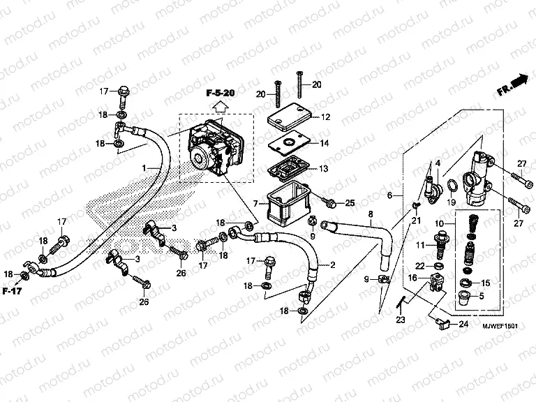 F-15-1 REAR BRAKE MASTER CYLINDER (CBR500RA)