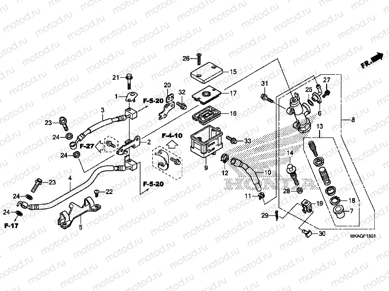 F-15-1 REAR BRAKE MASTER CYLINDER (NC750SA / SD)