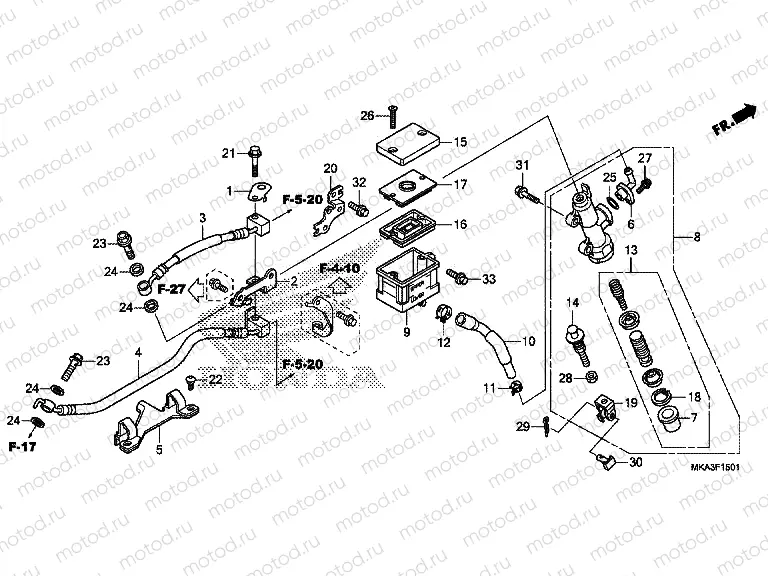F-15-1 REAR BRAKE MASTER CYLINDER (NC750XA / XD)