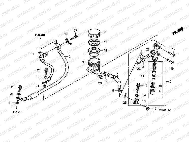 F-15-1 REAR BRAKE MASTERCYLINDER (CBF1000FA / FS / FT)
