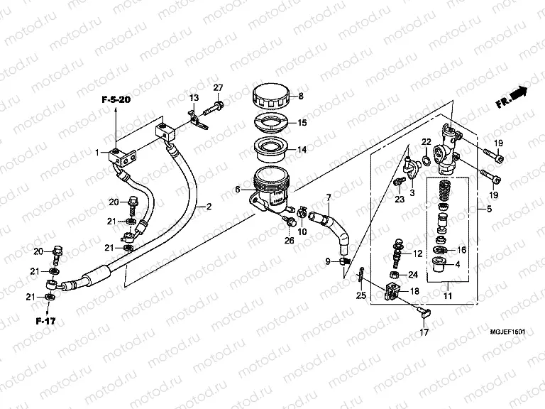F-15-1 REAR BRAKE MASTERCYLINDER (CBF1000FA / FT / FS)