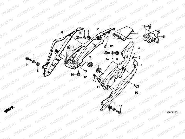 F-15-1 REAR ENGINE COVER (CBF150MB / MC)