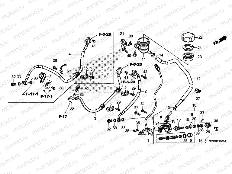 F-15-1 RR. BRAKE MASTER CYLINDER (CB1100CA / CAD / NA / NAD)