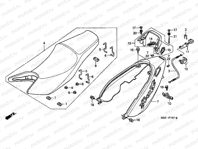 F-15-1 SEAT / SEAT ARM (CB600F3 / 4/5/6)