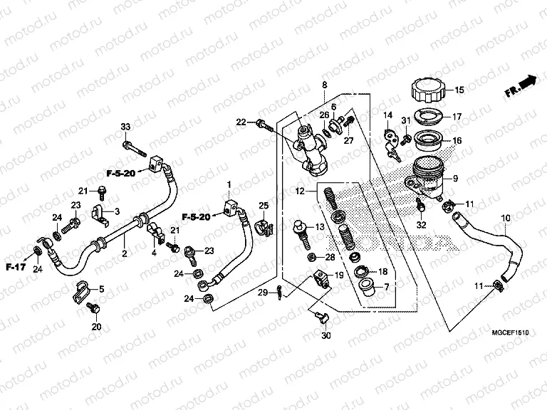 F-15-10 REAR MASTER CYLINDER (CB1100A / SA / SAD)