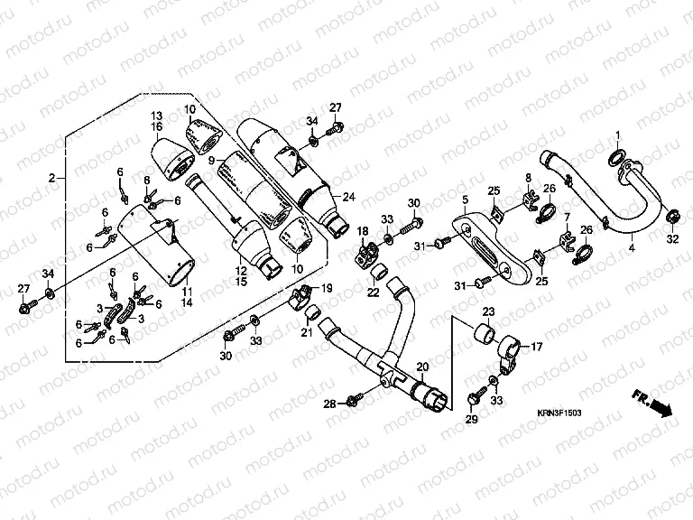 F-15-3 EXHAUST DRUM (CRF250R7 / 8/9)