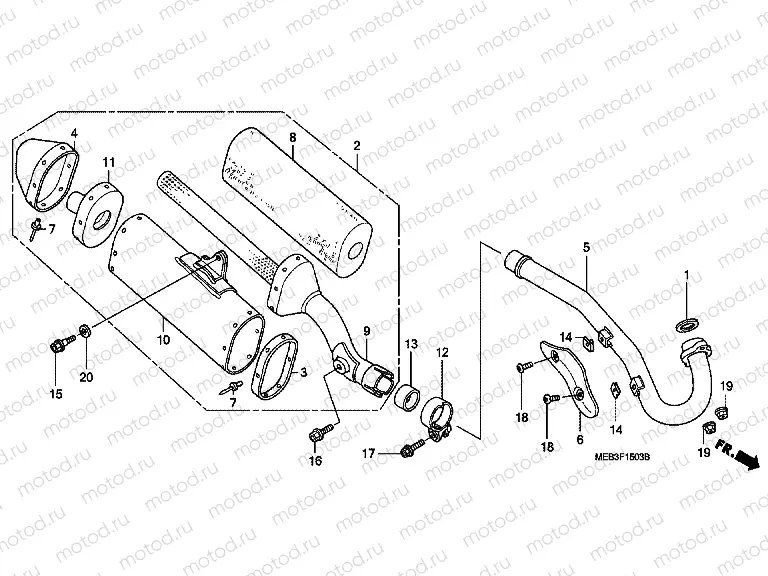 F-15-3 EXHAUST DRUM (CRF450R3-ED / U)