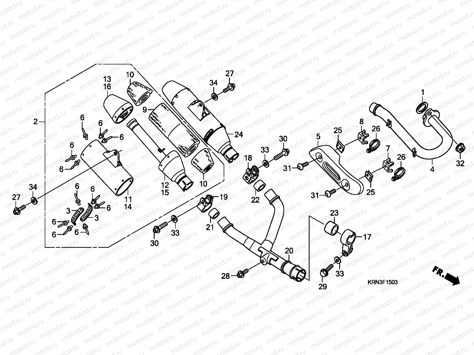 F-15-3 EXHAUST MUFFLER (CRF250R7/8/9)