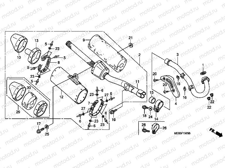 F-15-5 EXHAUST DRUM (CRF450R6,7,8)