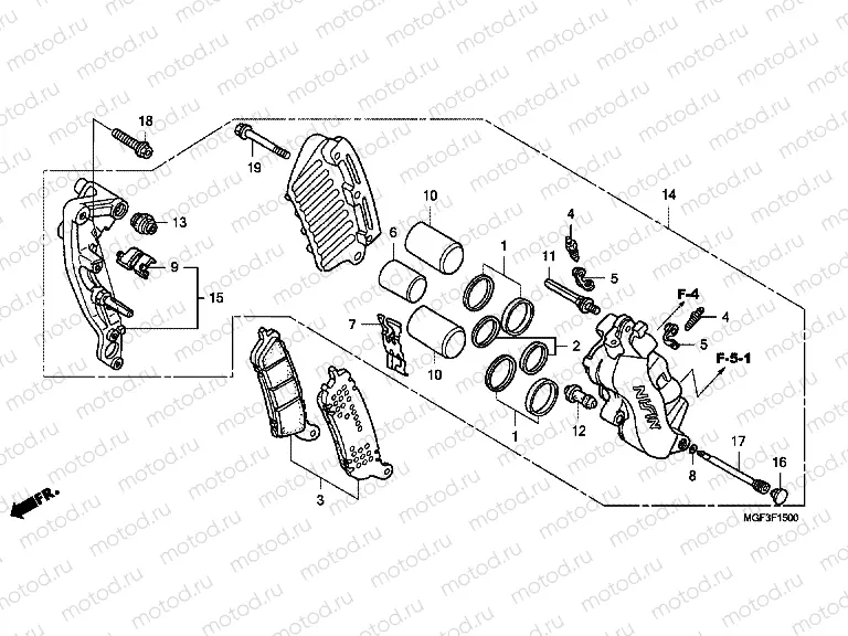 F-15 FRONT BRAKE CALIPER (FJS600A9-KO)