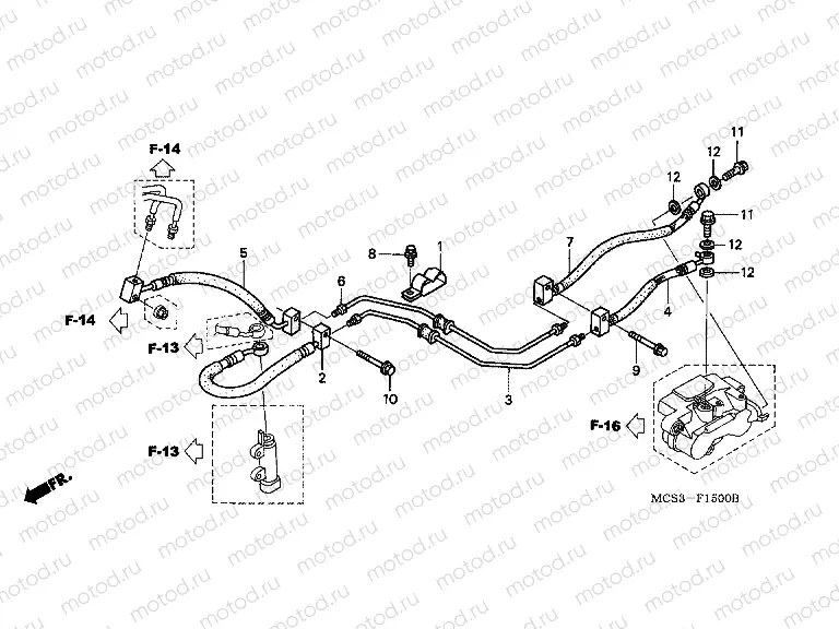 F-15 REAR BRAKE HOSE (ST1300)