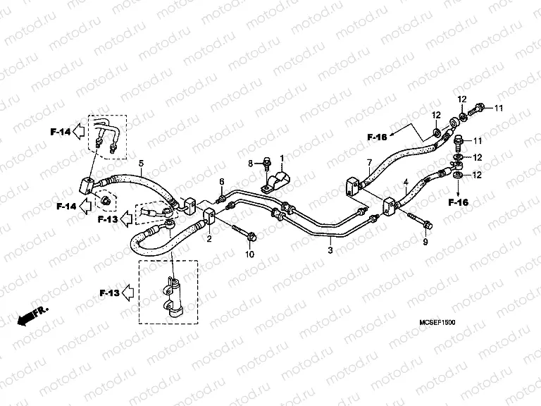 F-15 REAR BRAKE HOSE (ST1300)