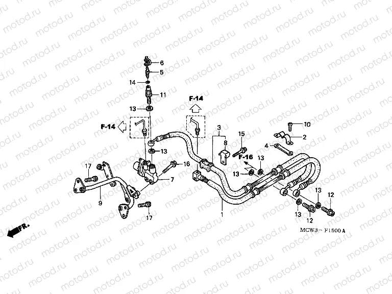F-15 REAR BRAKE HOSE (VFR800)