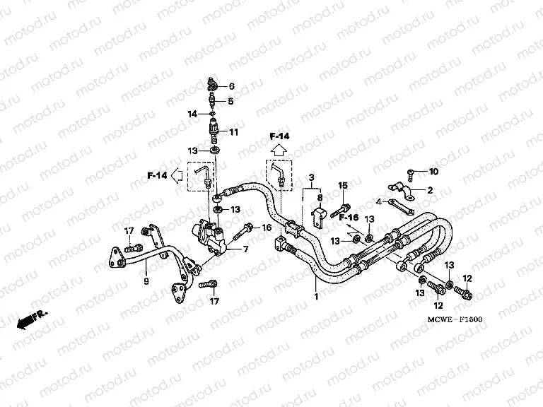 F-15 REAR BRAKE HOSE (VFR800)