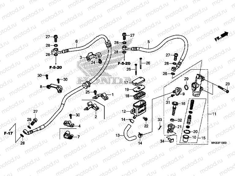 F-15 REAR BRAKE MASTER CYLINDER