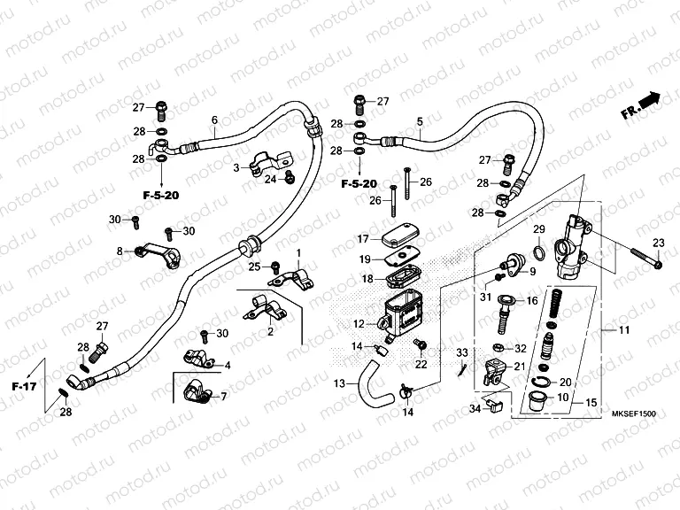 F-15 REAR BRAKE MASTER CYLINDER