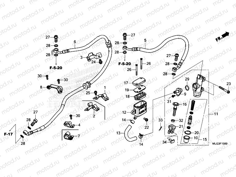 F-15 REAR BRAKE MASTER CYLINDER
