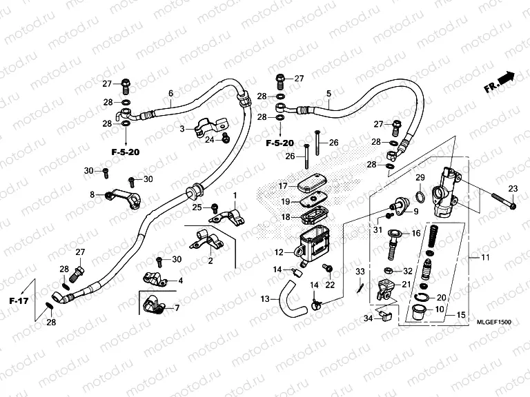 F-15 REAR BRAKE MASTER CYLINDER