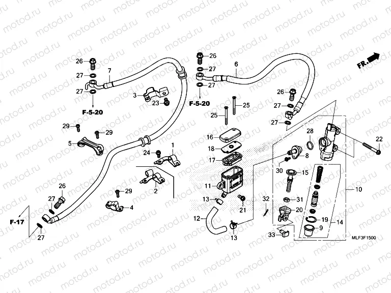 F-15 REAR BRAKE MASTER CYLINDER