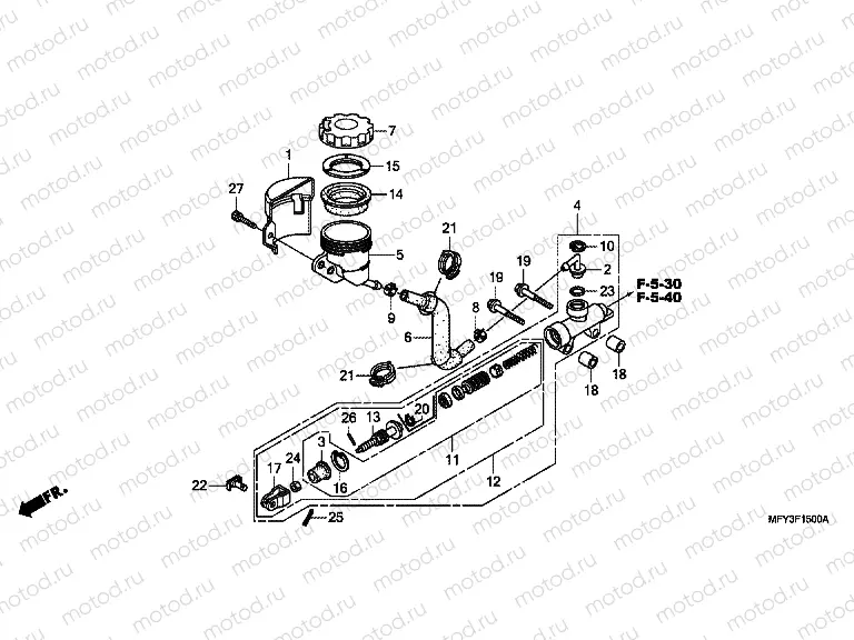 F-15 REAR BRAKE MASTER CYLINDER
