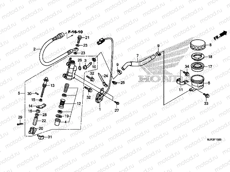 F-15 REAR BRAKE MASTER CYLINDER