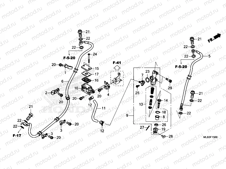 F-15 REAR BRAKE MASTER CYLINDER