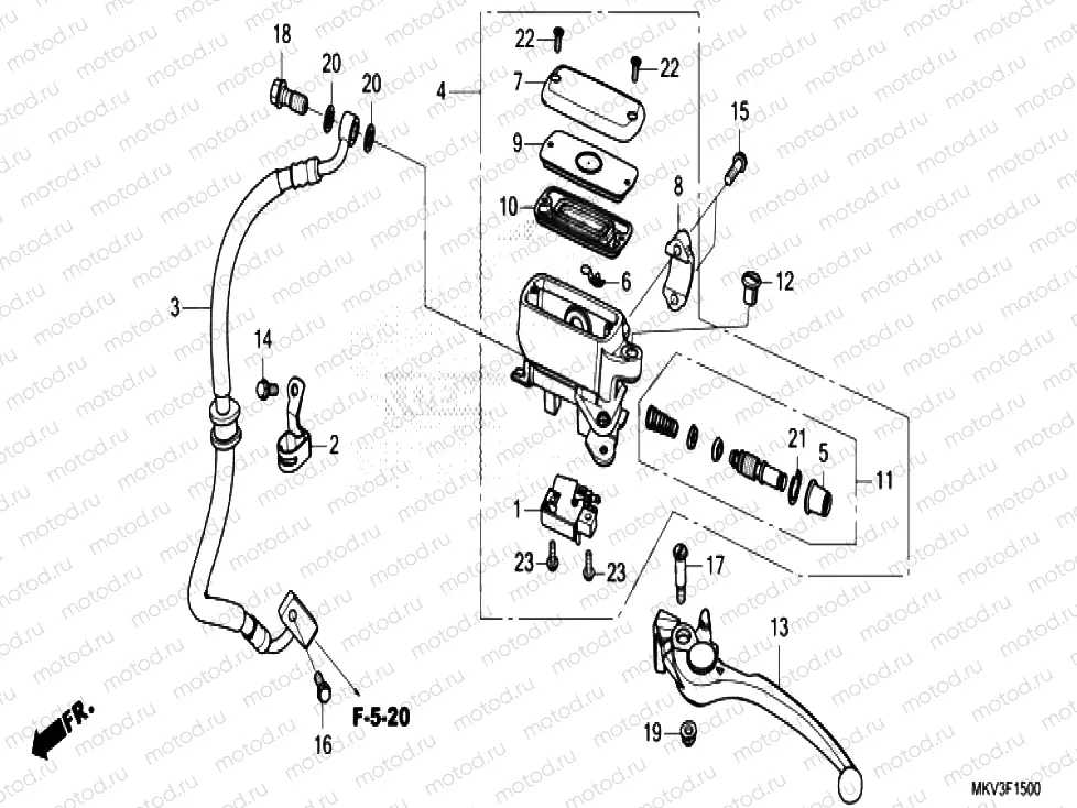 F-15 REAR BRAKE MASTER CYLINDER