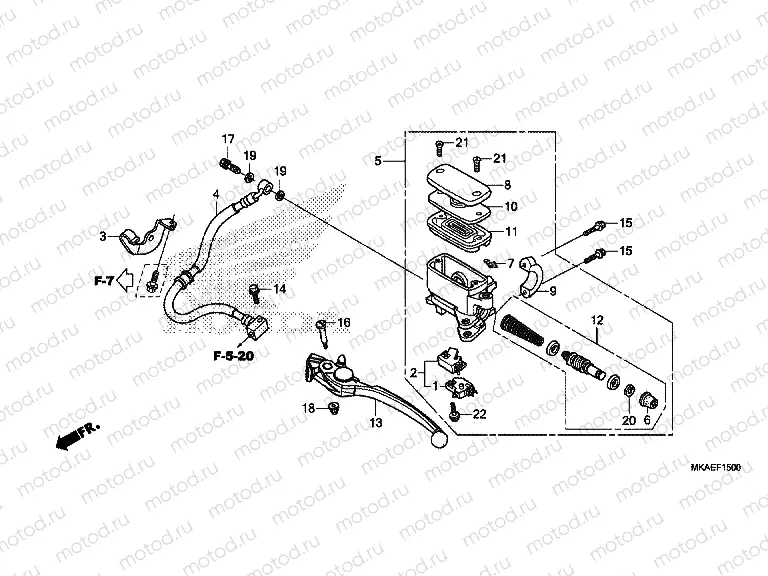 F-15 REAR BRAKE MASTER CYLINDER