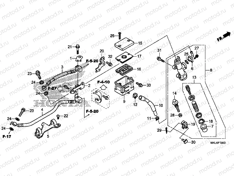 F-15 REAR BRAKE MASTER CYLINDER