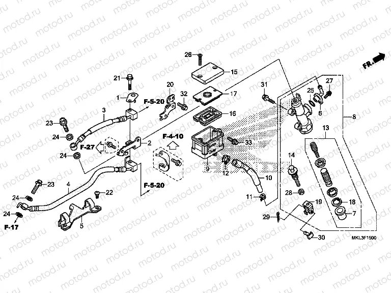 F-15 REAR BRAKE MASTER CYLINDER