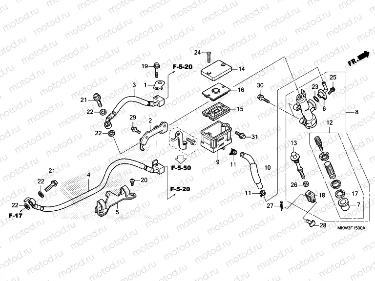 F-15 REAR BRAKE MASTER CYLINDER