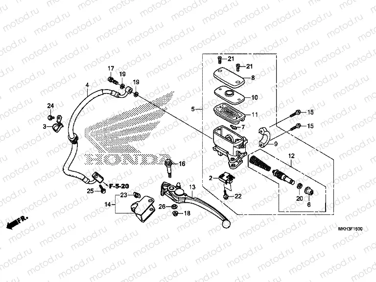 F-15 REAR BRAKE MASTER CYLINDER