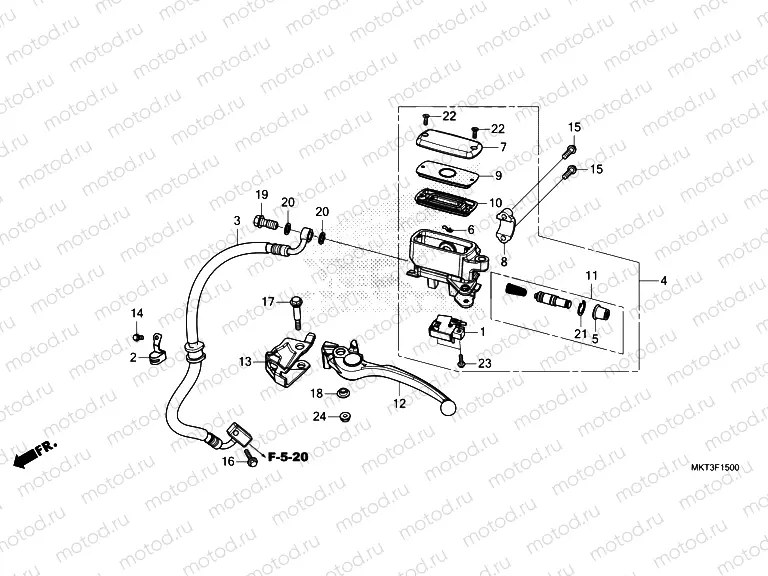 F-15 REAR BRAKE MASTER CYLINDER