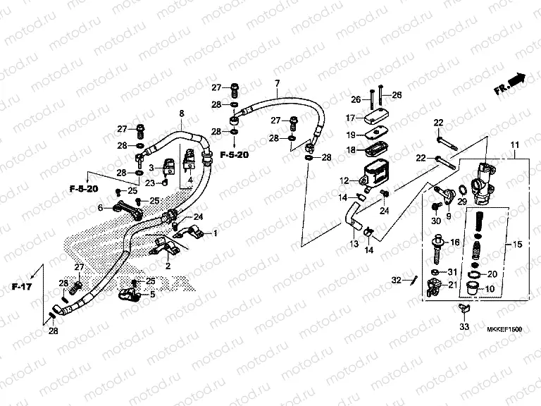 F-15 REAR BRAKE MASTER CYLINDER