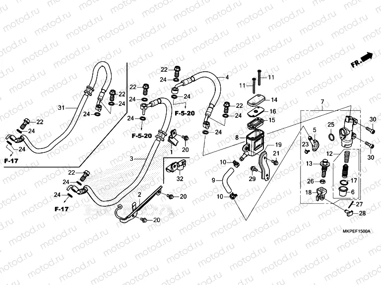 F-15 REAR BRAKE MASTER CYLINDER